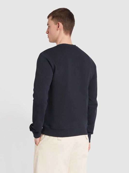 Farah Tim Organic Cotton Crew Neck Sweatshirt - True Navy F4kfd076-412-3_4fcb99dc-eddb-4b7f-83ad-4fb137164707