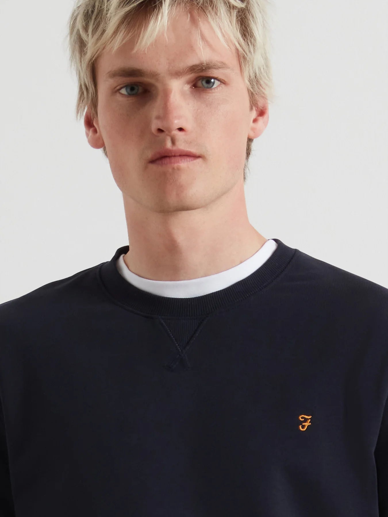 Farah Tim Organic Cotton Crew Neck Sweatshirt - True Navy F4kfd0764124