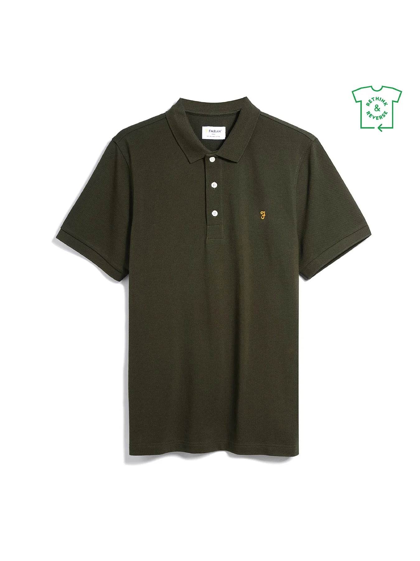 Farah Blanes Organic Cotton Polo Shirt - Evergreen F4ksb068-357-5