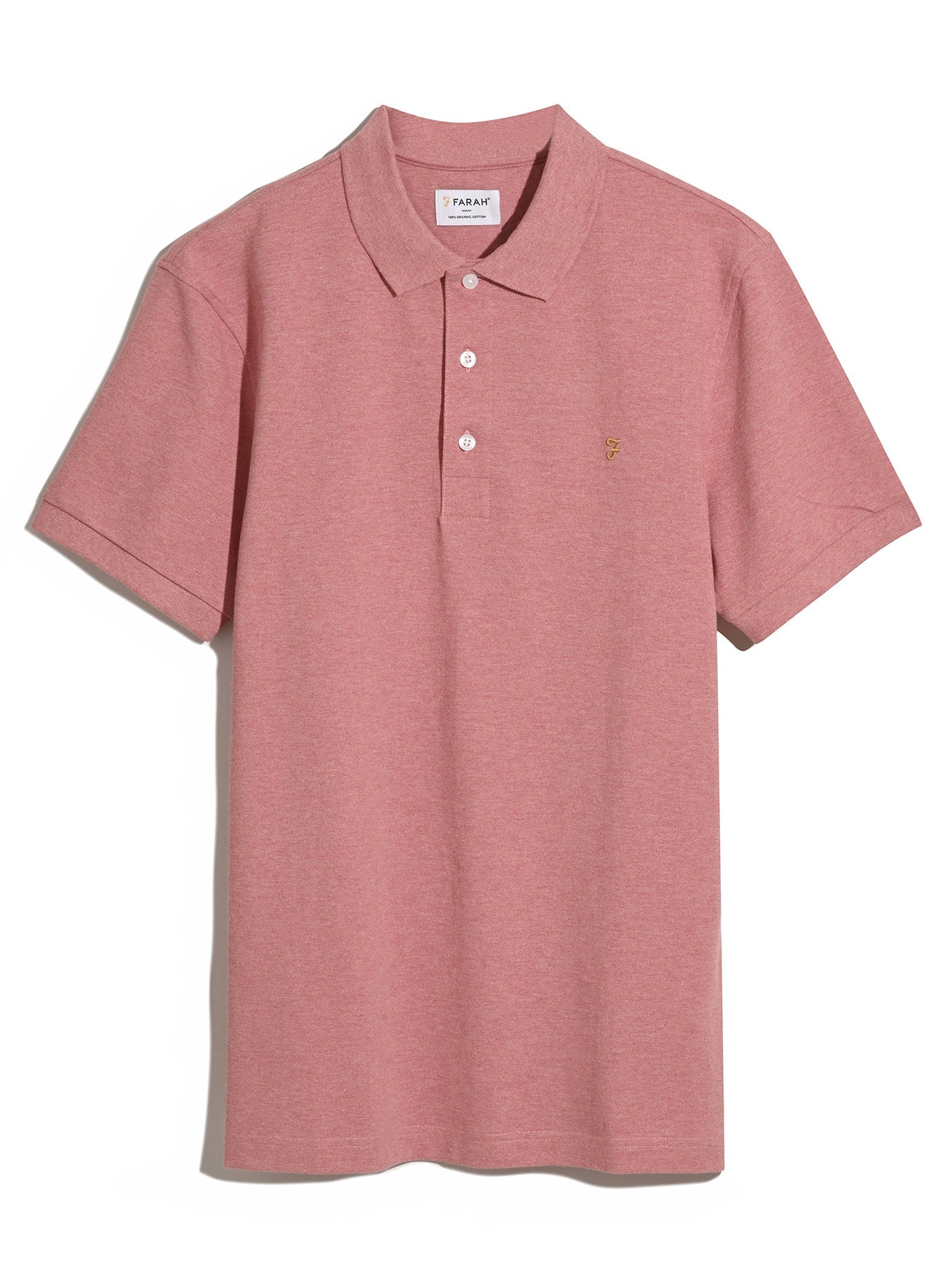 Farah Blanes Organic Cotton Polo Shirt - Carnation Pink Marl F4ksb0686785