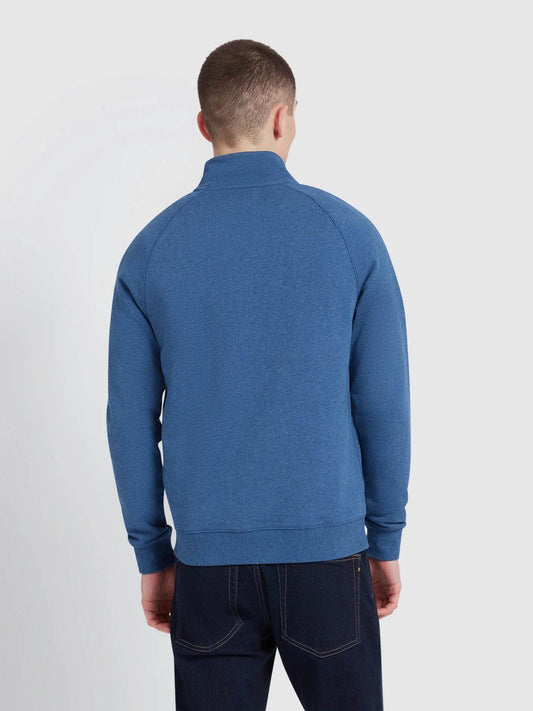 Farah Jim Organic Cotton Quarter Zip Sweatshirt - Cold Metal Marl F4ksb073-455-3