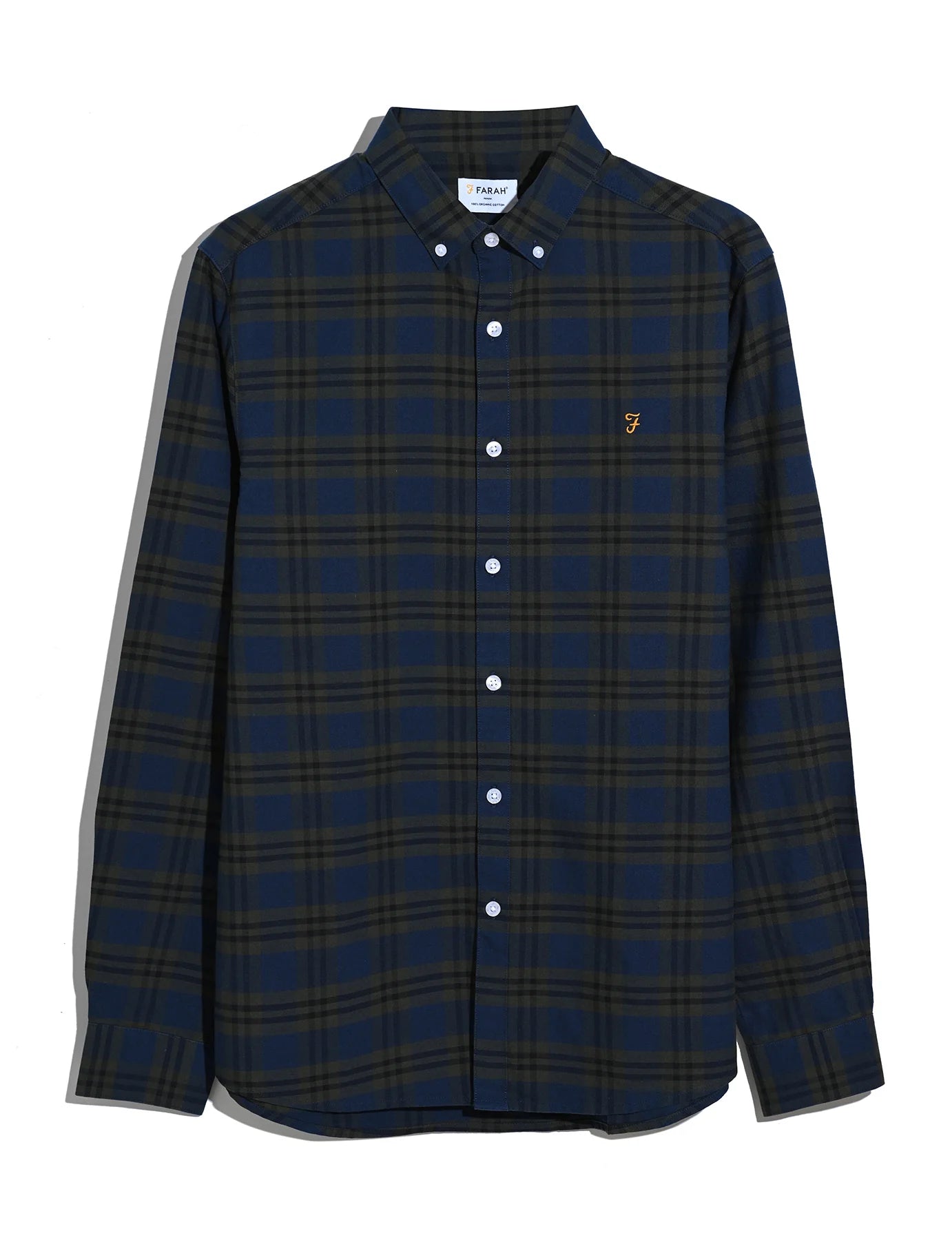 Farah Brewer Check Oxford Shirt - Evergreen F4wff0843575