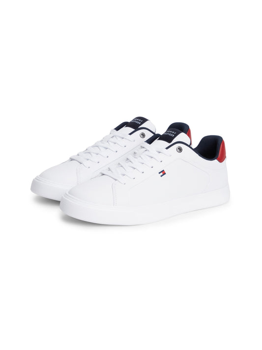 Tommy Hilfiger Leather Lightweight Court Trainers - White FM0FM05981_0GY_alternate1_ay