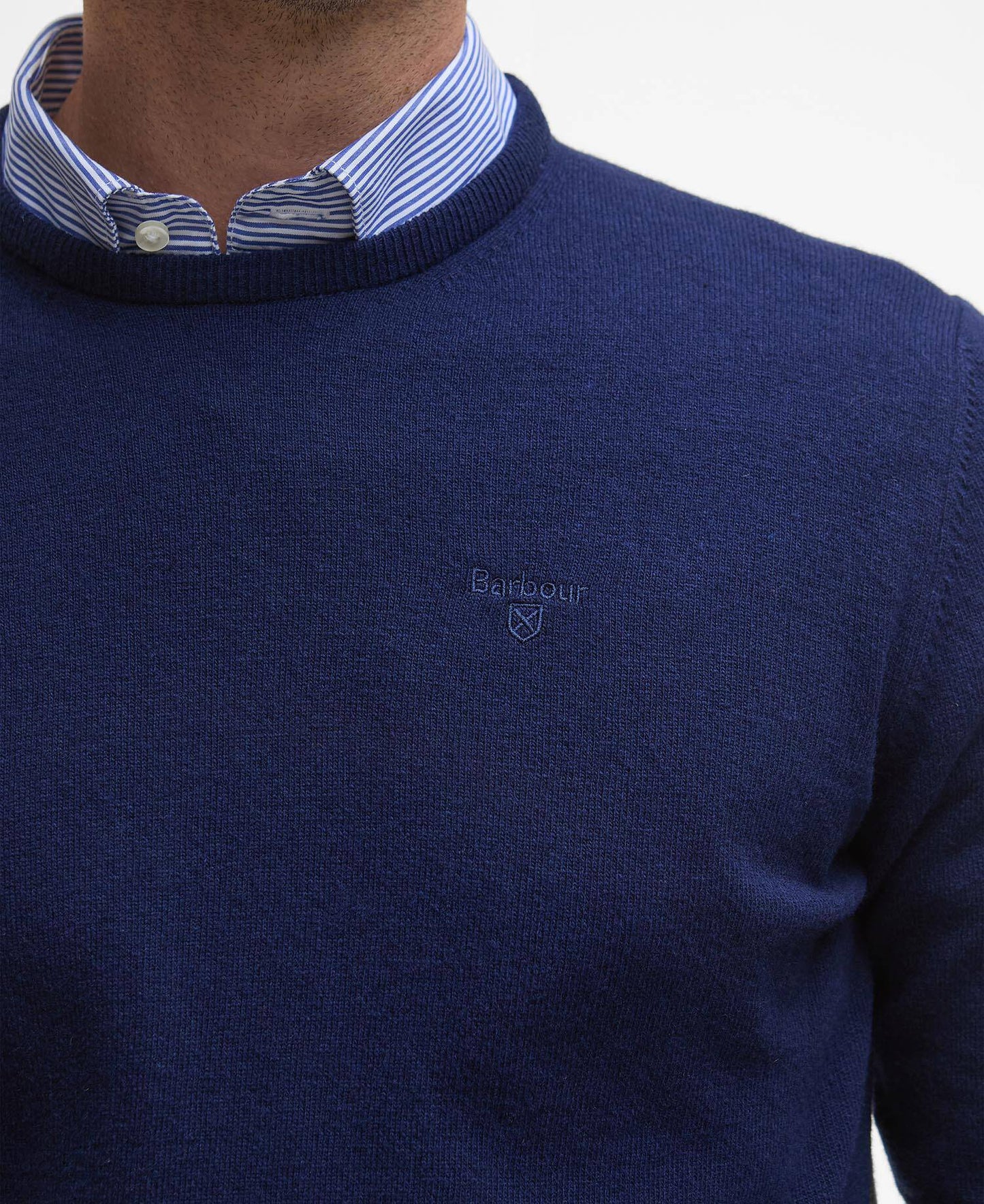 Barbour Essential Crew Neck Jumper - Atlantic Blue MKN0345BL52_05detailb