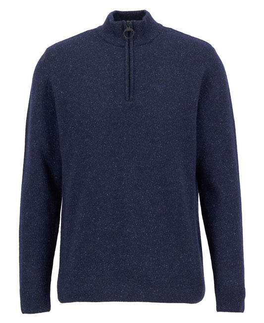 Barbour Essential Tisbury Quarter-Zip Jumper - Navy MKN1187NY91_02flat_946b9e45-606a-4acc-9410-da7ecb8ec06c
