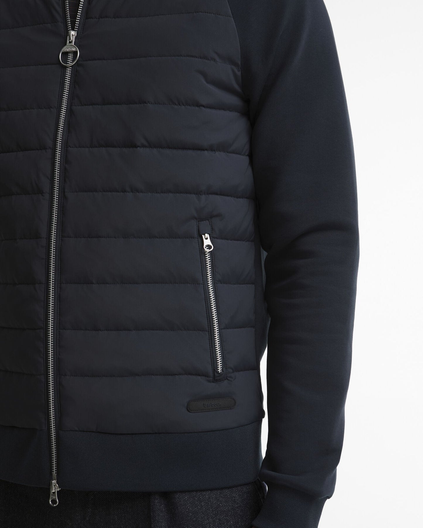 Barbour Thornton Quilted Sweatshirt Navy - detail