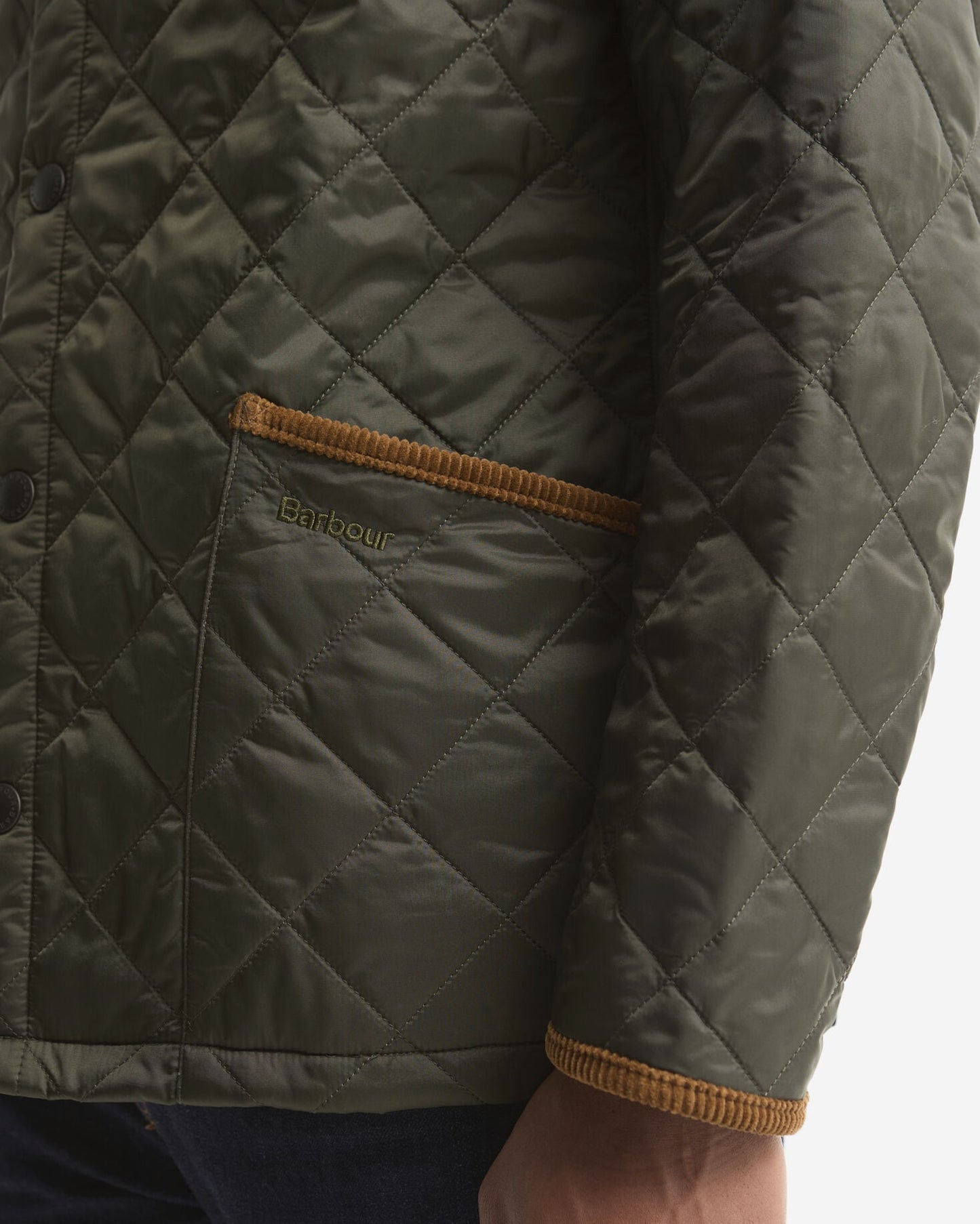 Barbour Icons Liddesdale Quilted Jacket Sage - detail
