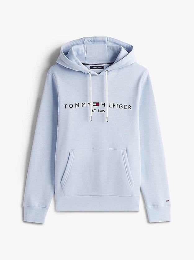 Tommy Hilfiger Logo Embroidery Drawstring Hoody - Light Blue Contrast MW0MW11599_C1O_alternate4_37f4e830-8a11-44c4-b0d8-a08d68850f0e