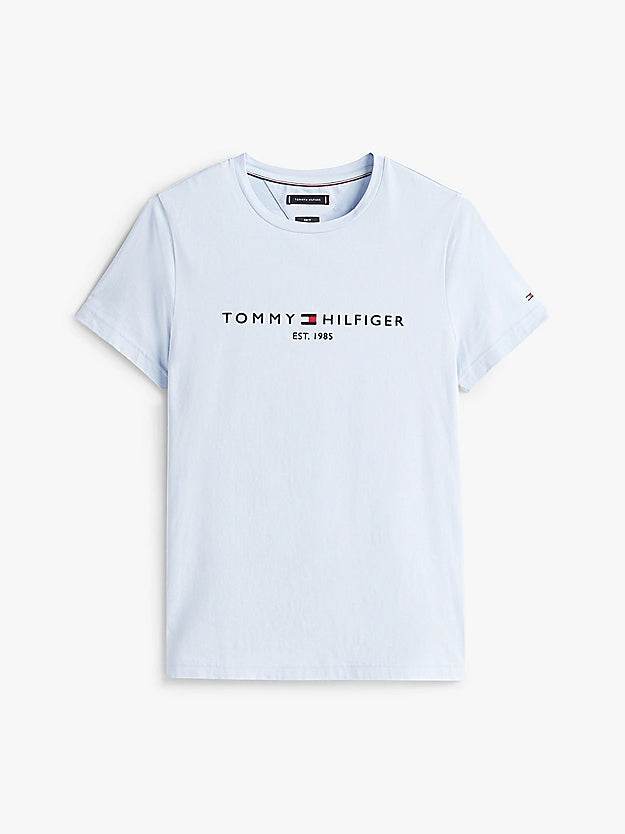 Tommy Hilfiger Logo Embroidery Slim T-Shirt - Breezy blue MW0MW11797_C1O_alternate4_56b53278-7616-4482-9e43-e4d4bfef2343
