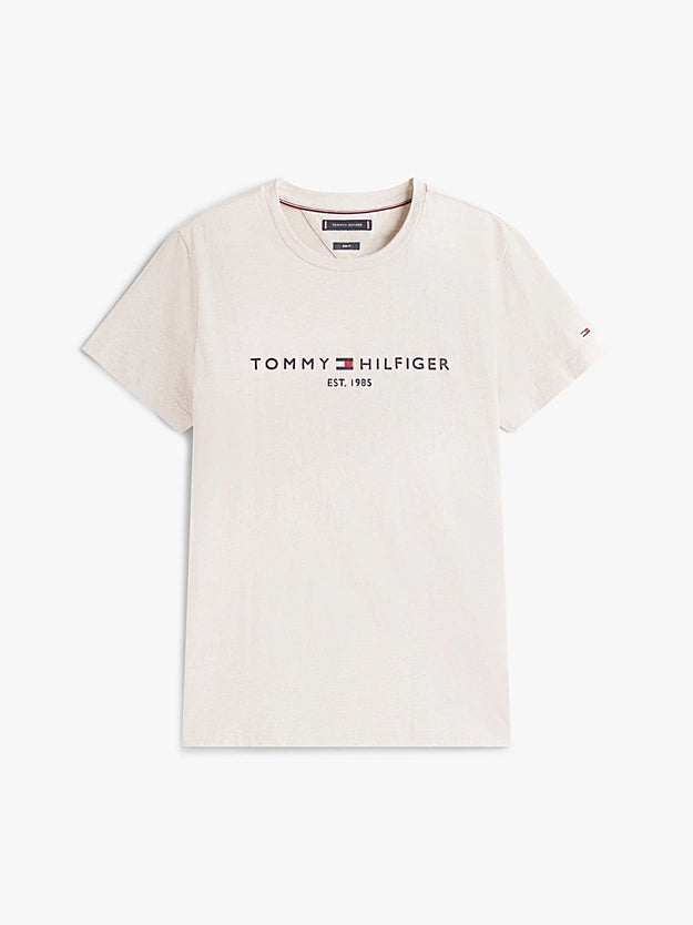 Tommy Hilfiger Logo Slim Jersey T-shirt - Heathered Oatmilk MW0MW11797_HGF_alternate4