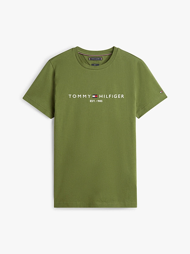 Tommy Hilfiger Logo Embroidery Jersey Slim T-Shirt - Mountain Pine MW0MW11797_L01_alternate4