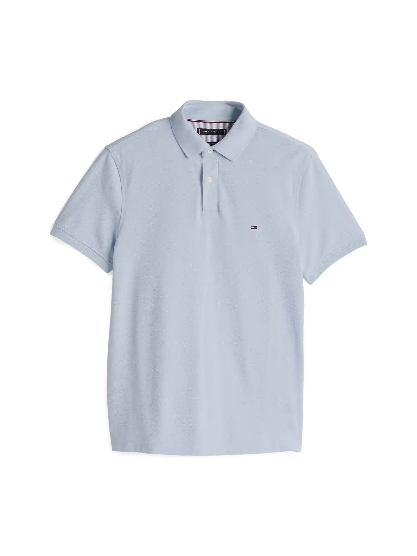 1985 Collection Textured Pique Polo Shirt - Light Blue MW0MW17770_C1O_main_ay