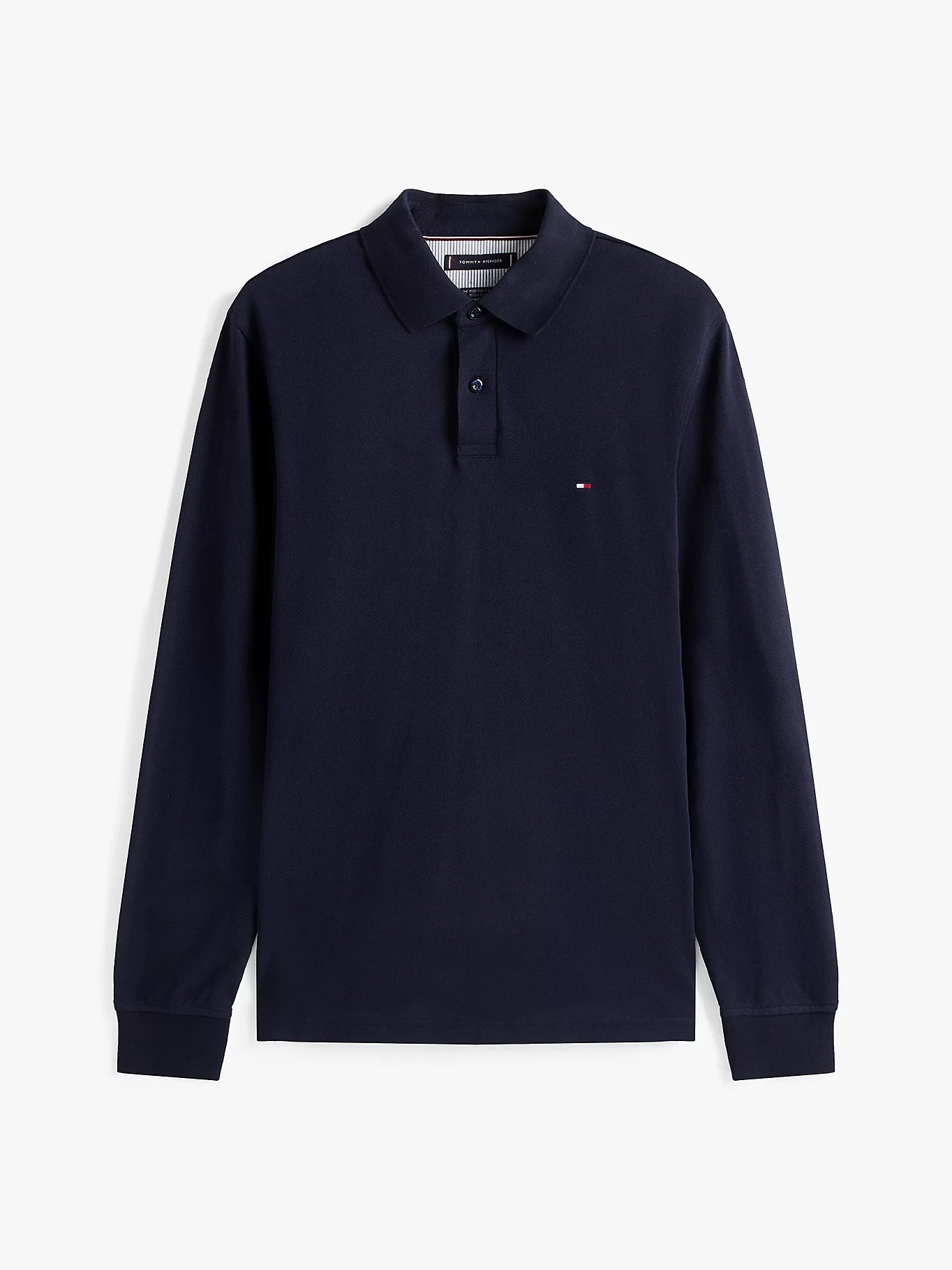 Tommy Hilfiger 1985 Regular Fit Pique Long Sleeve Polo Shirt - Desert Sky MW0MW20183_DW5_alternate6