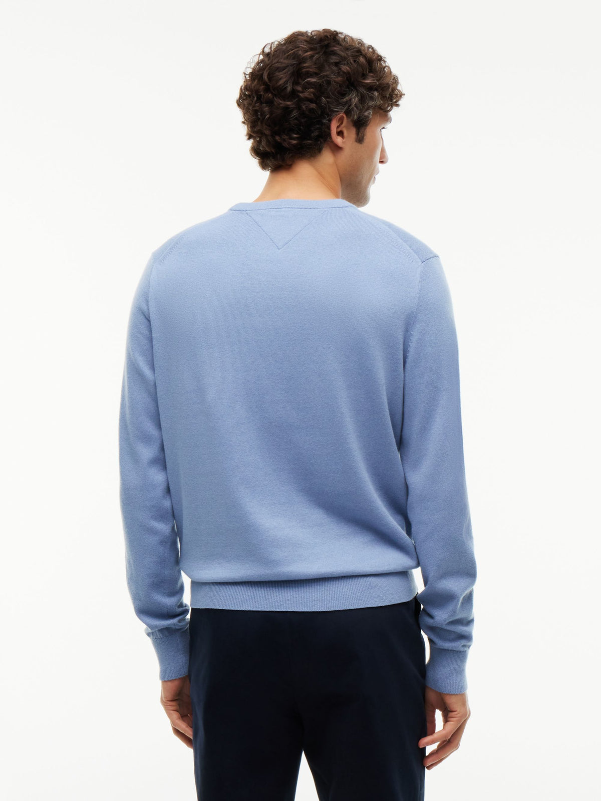 Tommy Hilfiger Pima Cotton Cashmere Crew Neck Jumper - Brisk Blue MW0MW28046_C2B_alternate4_ay