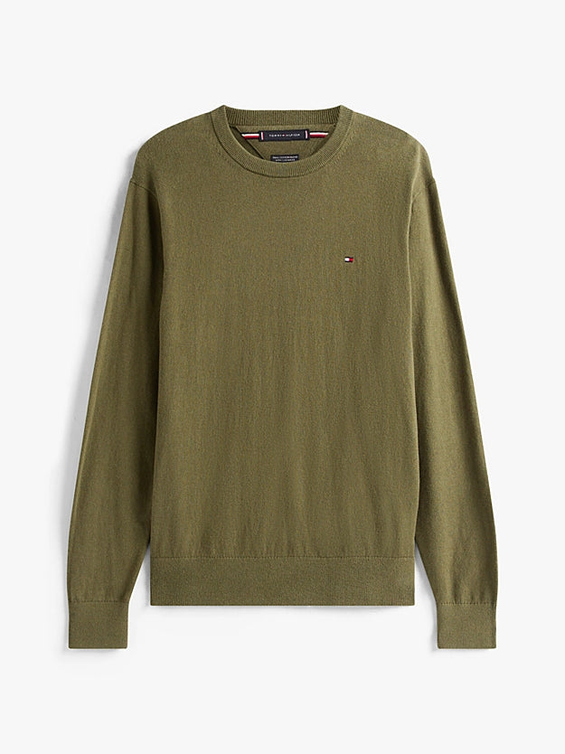 Tommy Hilfiger Crew Neck Jumper With Cashmere - Huntsman Green MW0MW28046_MT1_alternate4
