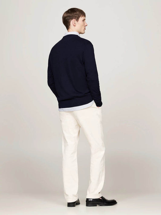 Tommy Hilfiger V-Neck Jumper with Cashmere - Desert Sky MW0MW28047_DW5_alternate3
