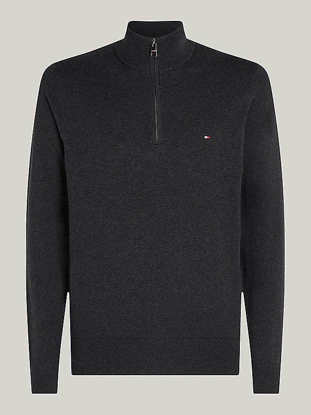 Tommy Hilfiger Half-Zip Mock Jumper with Cashmere - Dark Grey Heather MW0MW28049_P92_alternate4