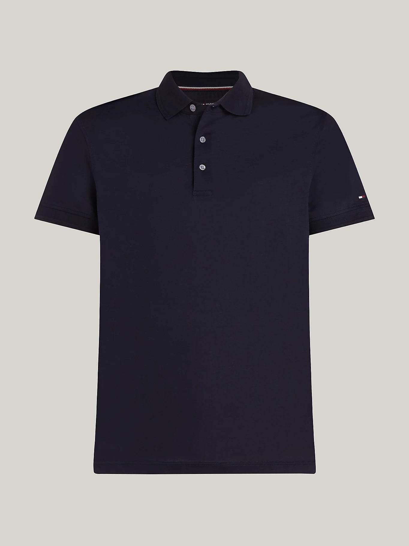 Tommy Hilfiger Tonal Tipped Mercerised Slim Fit Polo - Desert Sky MW0MW31545_DW5_alternate4