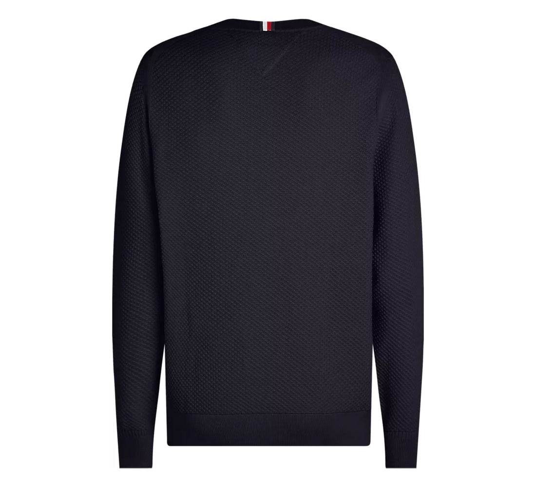 Tommy Hilfiger Textured Knit Crew Neck Jumper - Desert Sky MW0MW34692DW5_B_C4101_5ff19824-ebb6-4c84-8a96-bd4e8ee8d1e5
