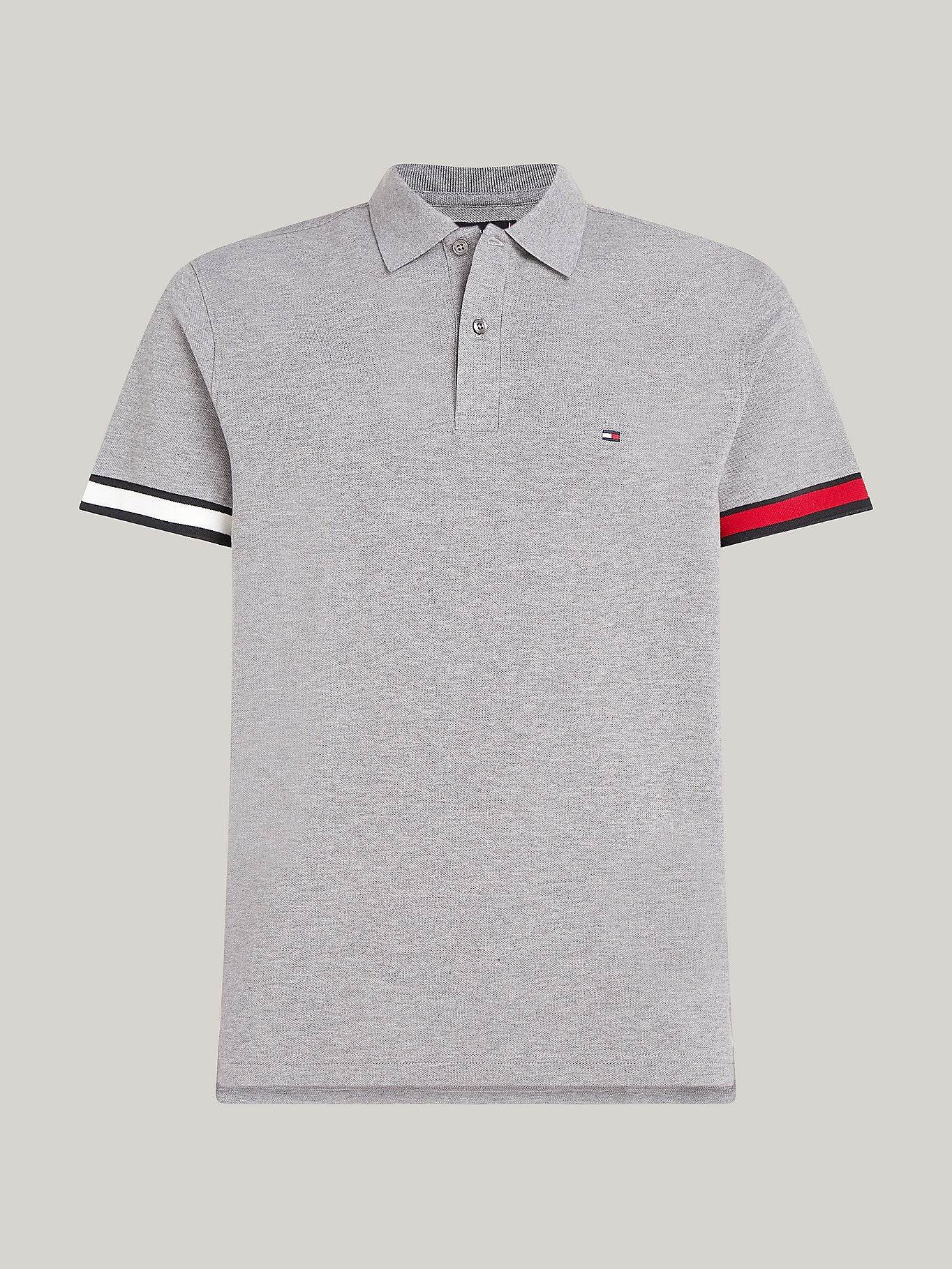 Tommy Hilfiger Hilfiger Flag Slim Fit Polo - Medium Grey Heather MW0MW35601_P4A_alternate4