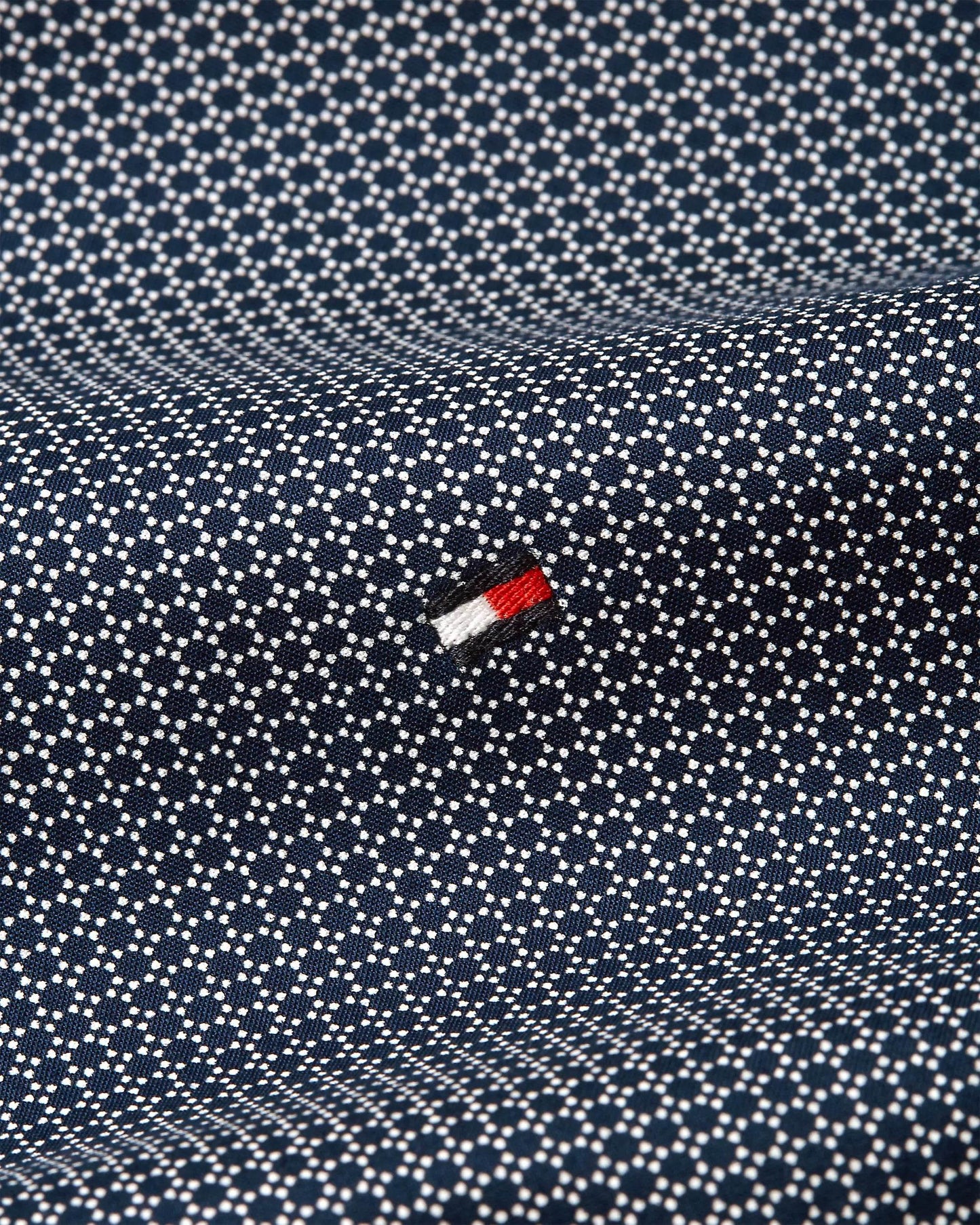 Tommy Hilfiger Flex Micro Foulard Sf Shirt - Carbon Navy Ancient White MW0MW358130GZ_D_C4201