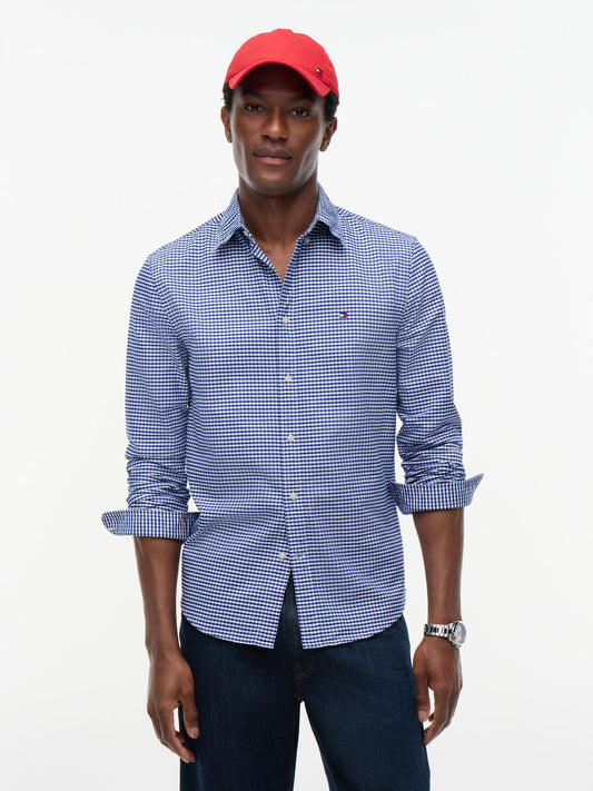 Tommy Hilfiger Regular Fit Gingham Check Oxford Shirt - Royal Blue Check MW0MW36395_0MV_alternate1_ay