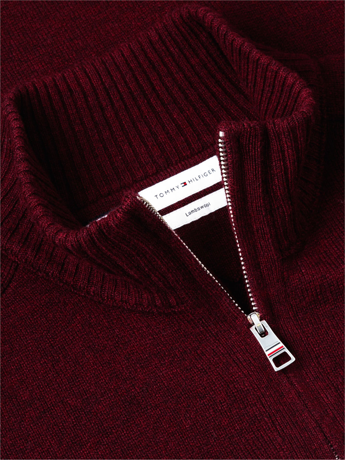 Tommy Hilfiger Lambswool Zip Mock Jumper - Burgundy MW0MW36536_V98_alternate5_ay