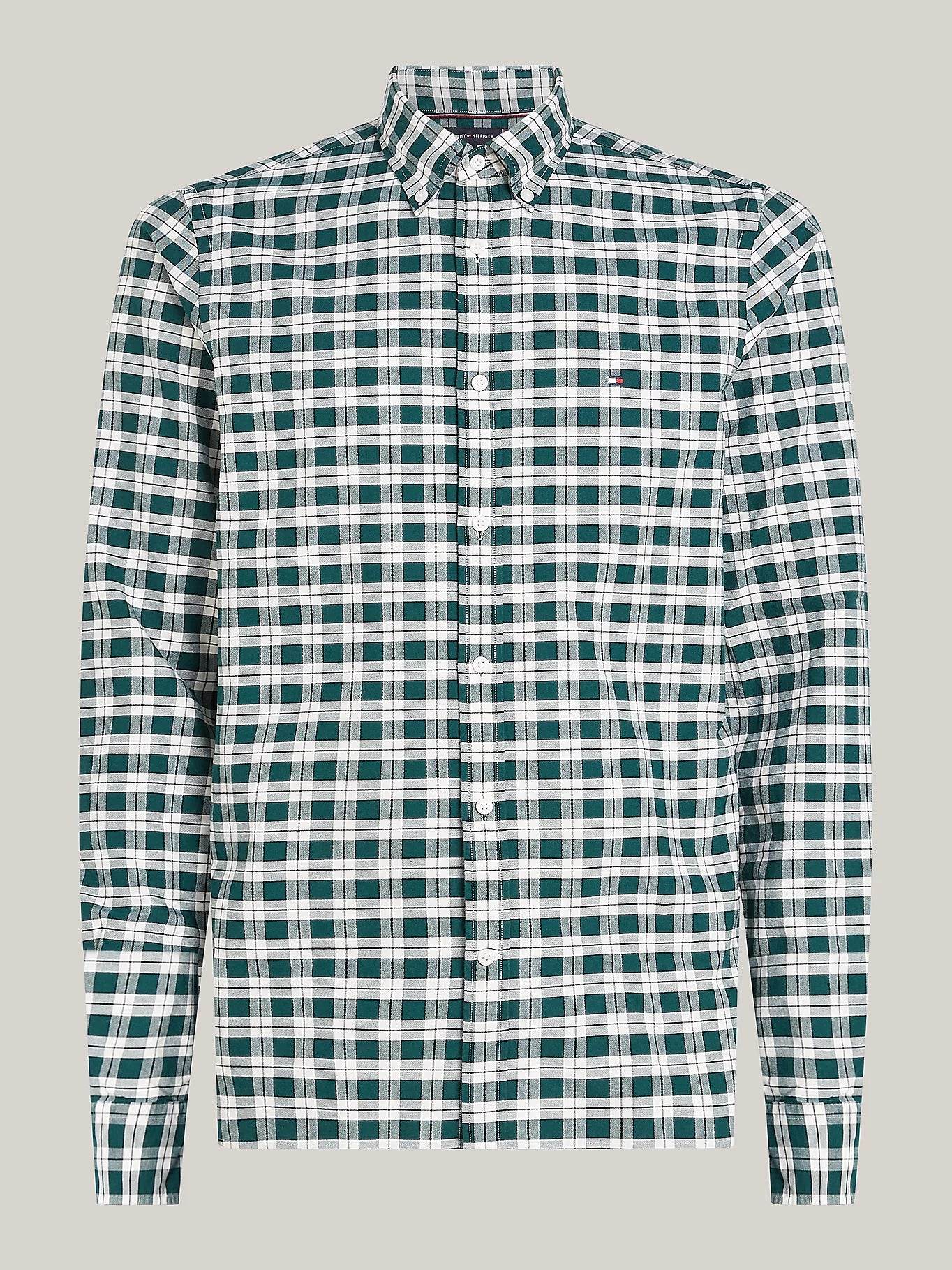 Tommy Hilfiger Check Slim Fit Oxford Shirt - Ornamental Green MW0MW36819_0N1_alternate4