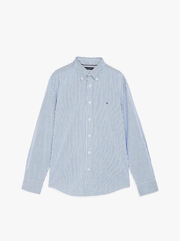 Tommy Hilfiger TH Flex Regular Fit Stripe Shirt - Wedge Blue MW0MW37549_0A5_alternate4