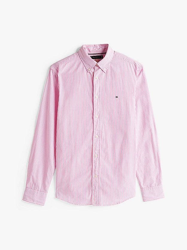 Tommy Hilfiger TH Flex Regular Fit Stripe Poplin Shirt - Classic pink MW0MW37549_0FA_alternate4