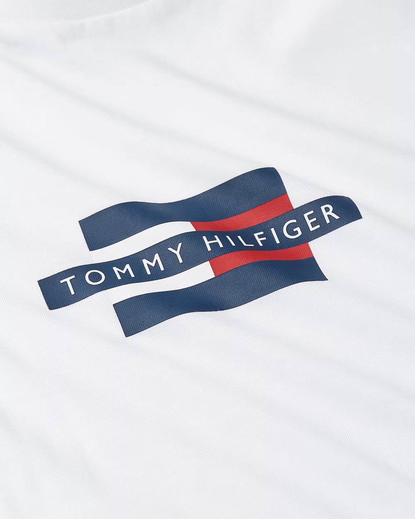 Tommy Hilfiger Flag Logo Print T-Shir - White MW0MW38636YBR_D_C5101