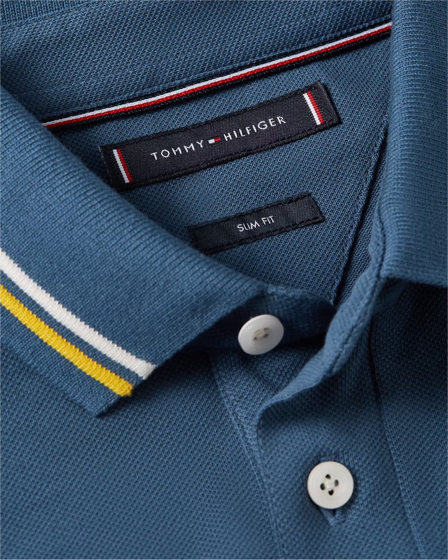 Tommy Hilfiger Slim Fit Tipped Polo Shirt - Aegean Sea MW0MW39993DBZ_D_C5401