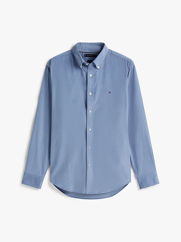 Tommy Hilfiger Regular Fit Flag Embroidery Corduroy Shirt - Brisk Blue MW0MW40486_C2B_alternate4