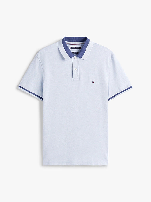 Tommy Hilfiger Regular Fit Tipped Polo Shirt - Heathered Blue Bros MW0MW40688_DS9_alternate4