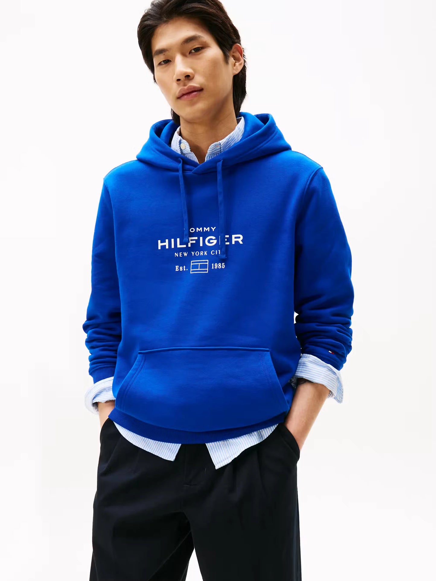 Tommy Hilfiger Oval Graphic Hoodie - Wedge Blue MW0MW40864_D03_main