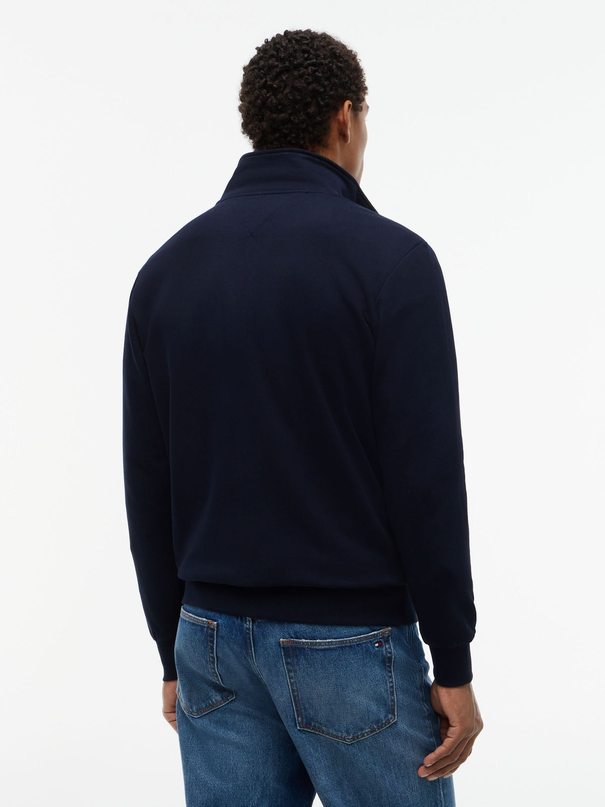 Tommy Hilfiger Logo Zip-Thru Terry Sweatshirt - Navy MW0MW44941_DW5_alternate4_ay