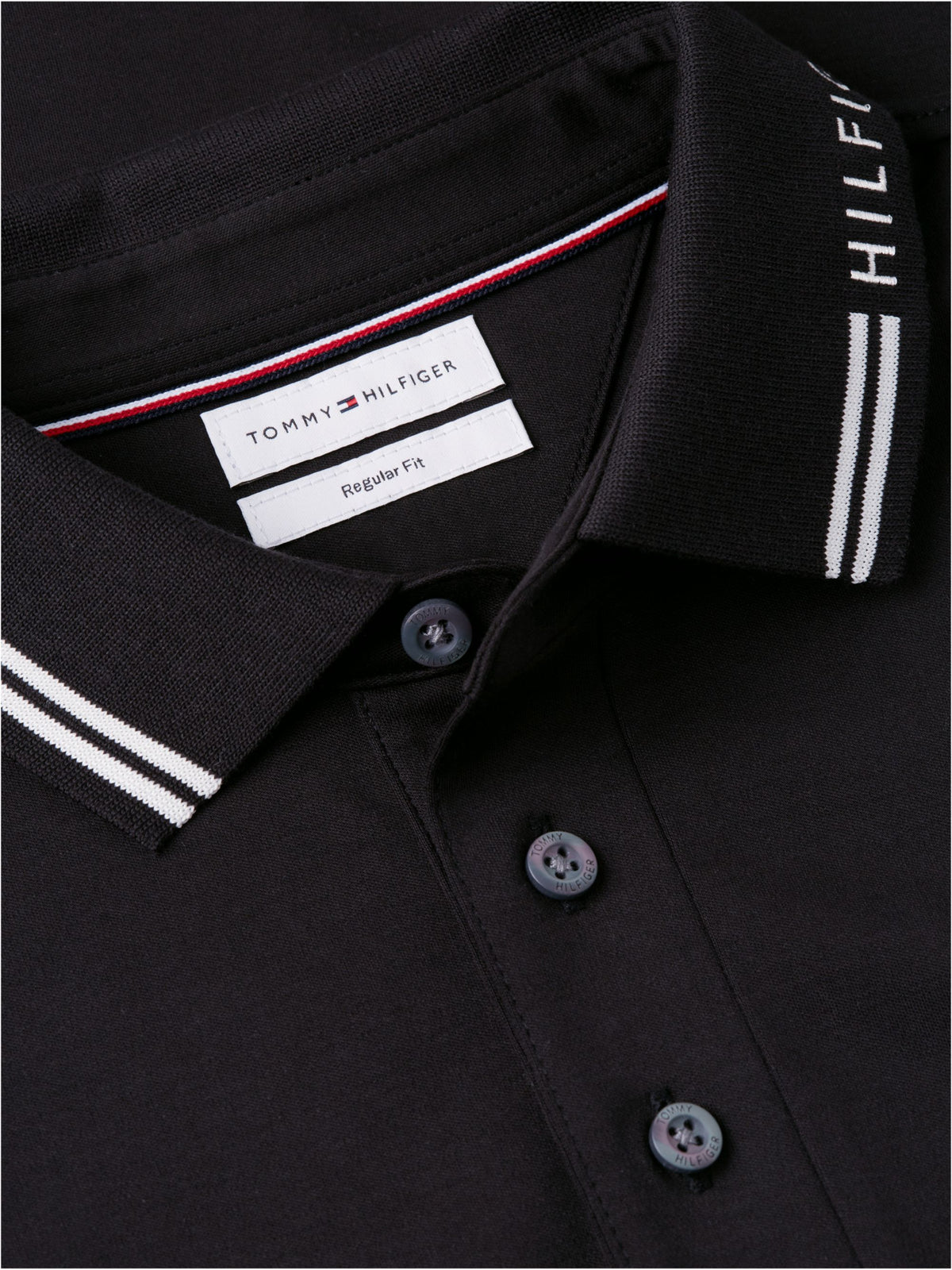 Tommy Hilfiger Liquid Cotton Collar Logo Polo - Black MW0MW45370_BDS_alternate5_ay