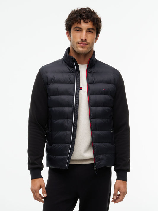 Tommy Hilfiger Mixed Texture Zip-Thru Sweatshirt - Black MW0MW45473_BDS_alternate1_ay
