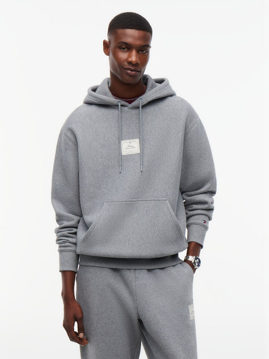 Tommy Hilfiger Seasonal Graphic Badge Hoodie - Medium Grey Heather MW0MW45480_P91_alternate1_ay