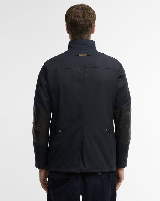 Barbour Ogston Waxed Jacket Navy - back