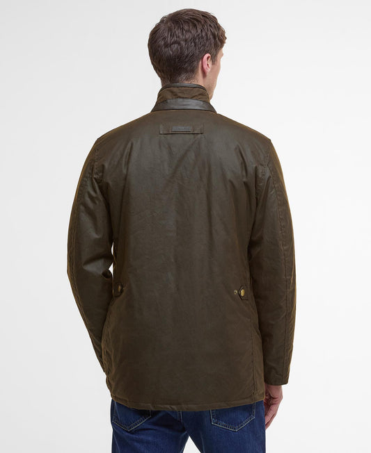 Barbour Prestbury Waxed Jacket Olive - back