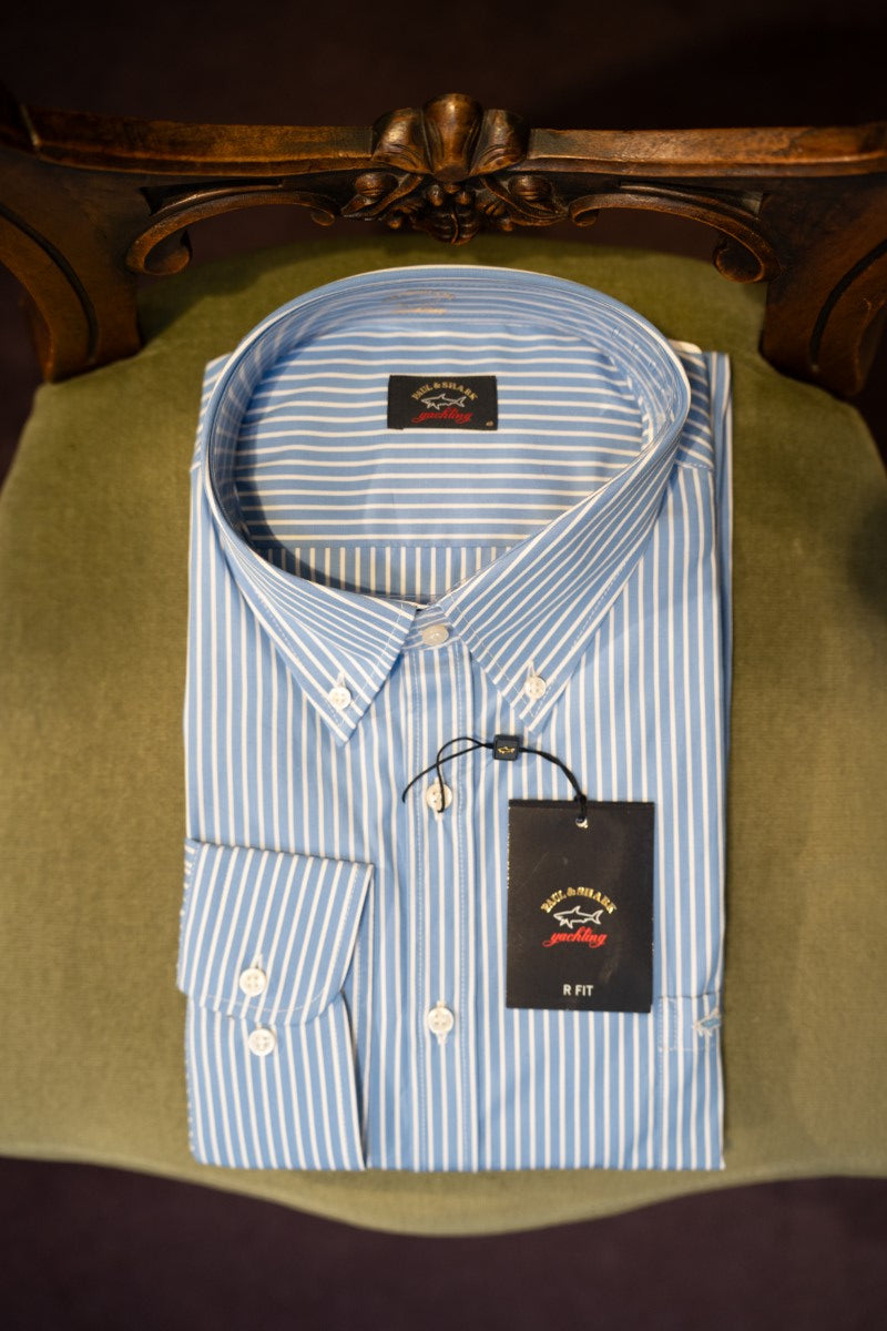 Paul & Shark Striped Cotton Shirt - Blue/white RylesWebsiteProductPhoto-111