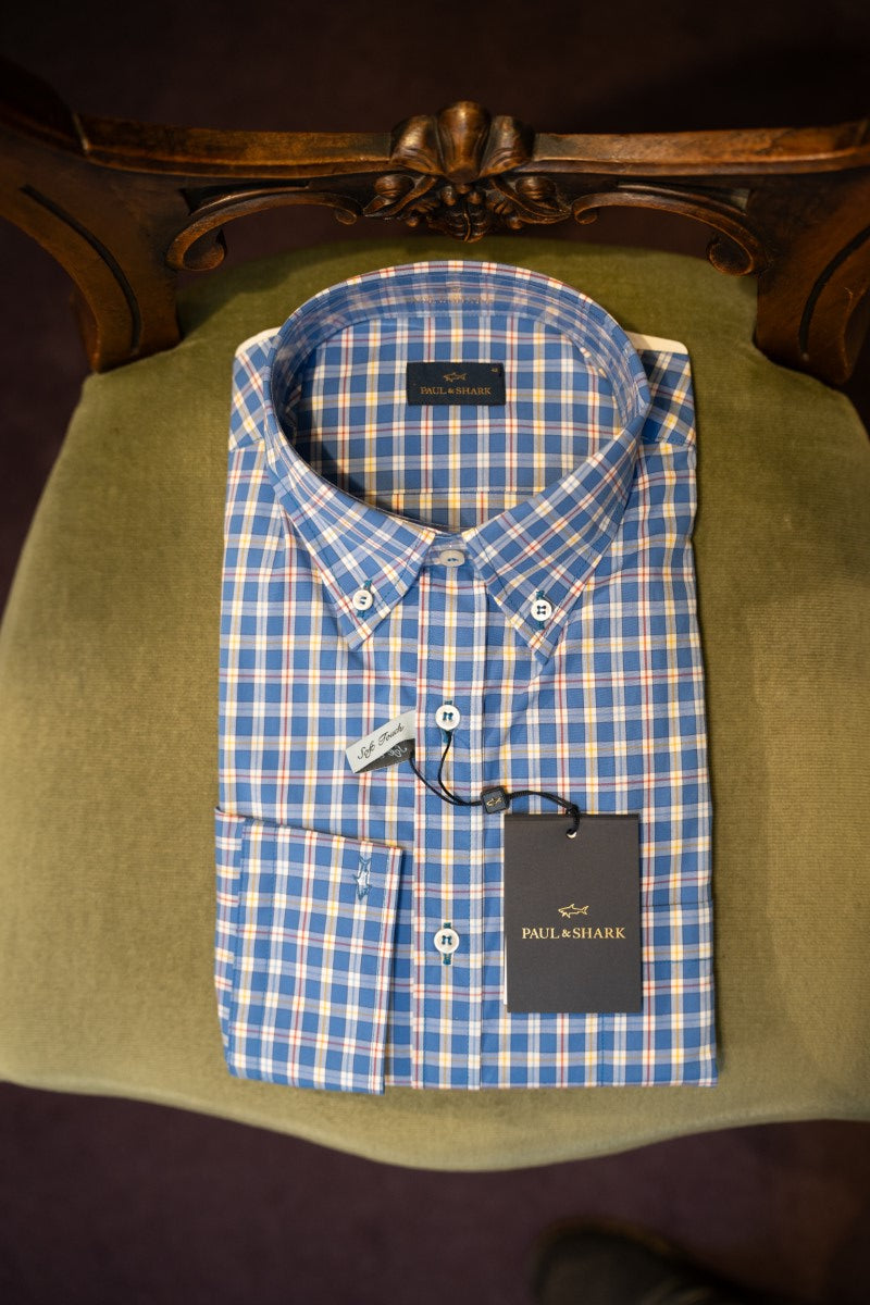 Paul & Shark Long Sleeve Cotton Shirt 24413030r c68 - Blue RylesWebsiteProductPhoto-128
