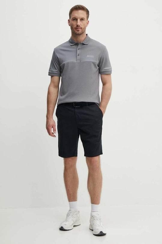 Hugo Boss Paddy Mirror Jersey Polo - Medium Grey SS24-POM0C6-90C_F2