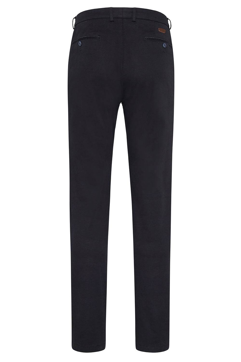 Bugatti Flat-front Trousers With High Cotton Content - Navy bug_4220_16224_390_b