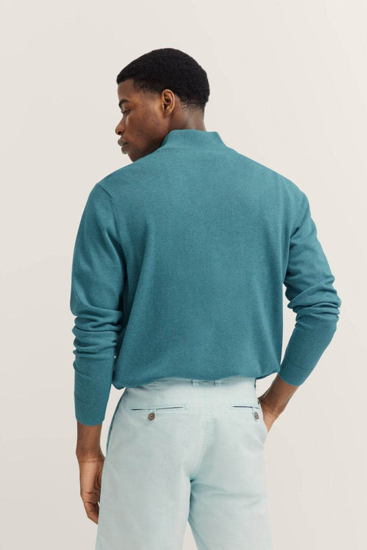 Bugatti Half-zip sweater 7500 75510c - Bottle Green bug_7500_75510C_550_model-b
