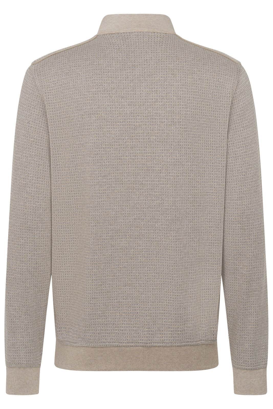 Bugatti Sweat Half-zip Sweater 8550 75141C - Taupe bug_8550_75141C_60_b