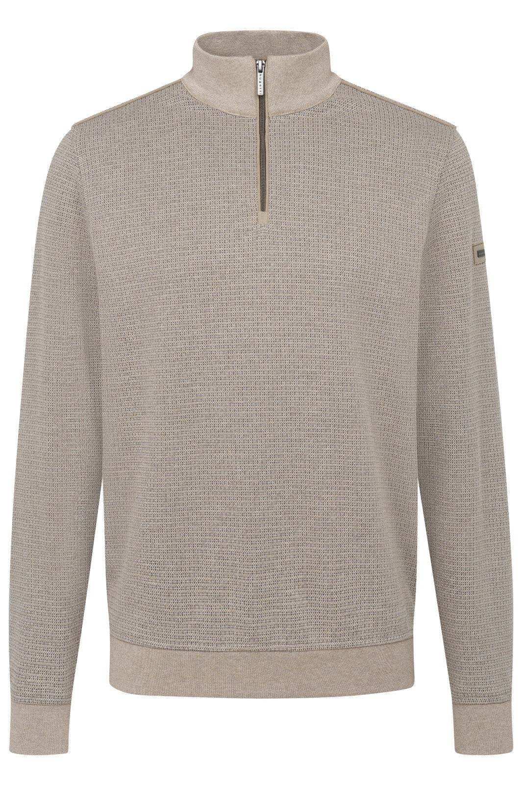 Bugatti Sweat Half-zip Sweater 8550 75141C - Taupe bug_8550_75141C_60_f