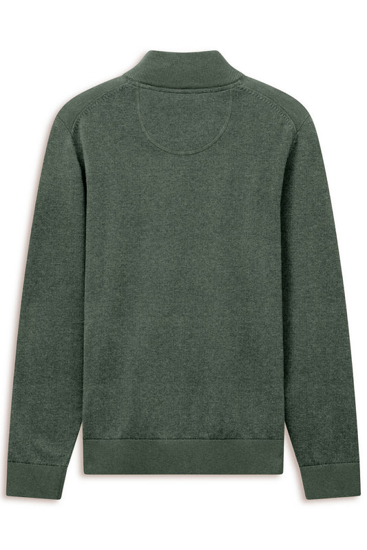 Bugatti 7500 Cotton Half-Zip Troyer - Moss bugatti-7500-25529f-150-b-v2