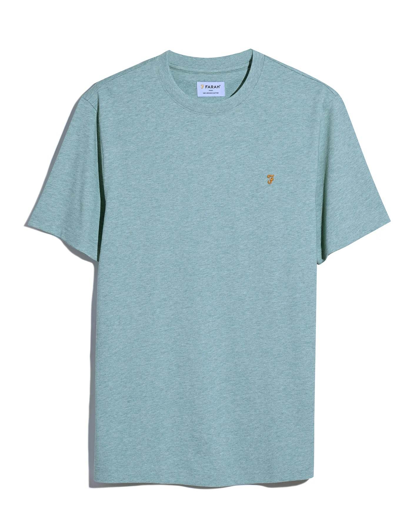 Farah Danny Regular Fit Organic Cotton T-Shirt - Grove Green Marl f4kfd040-384-5